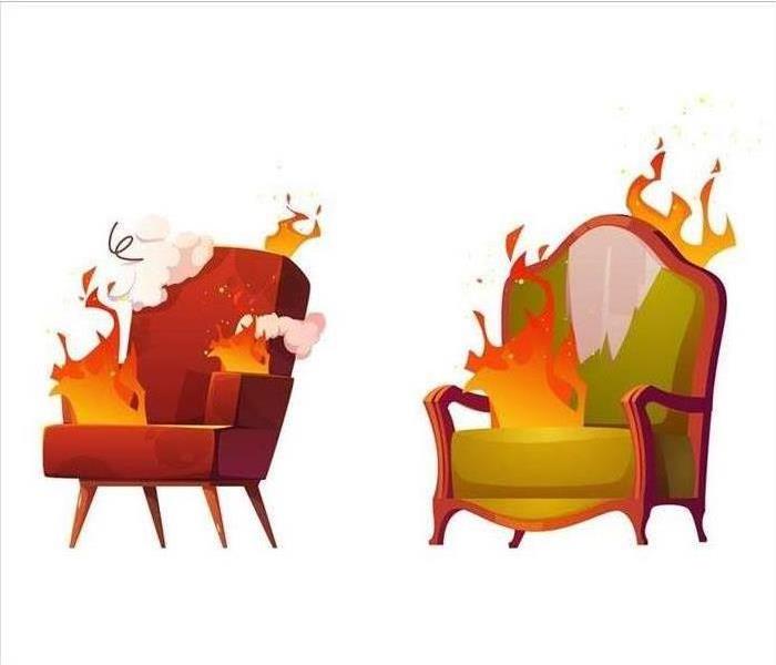 Chairs on fire